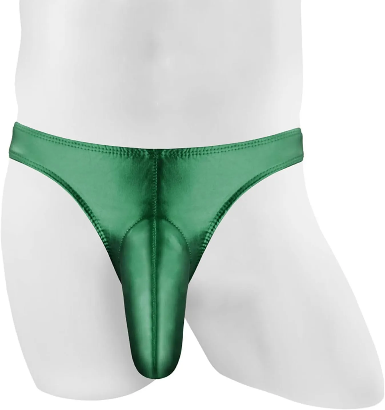Men's Fashion Sretch G-string PU Lether T Back Micro Thong Sexy Elephant Trunk Buttock Lift Underwear Erotic Briefs
