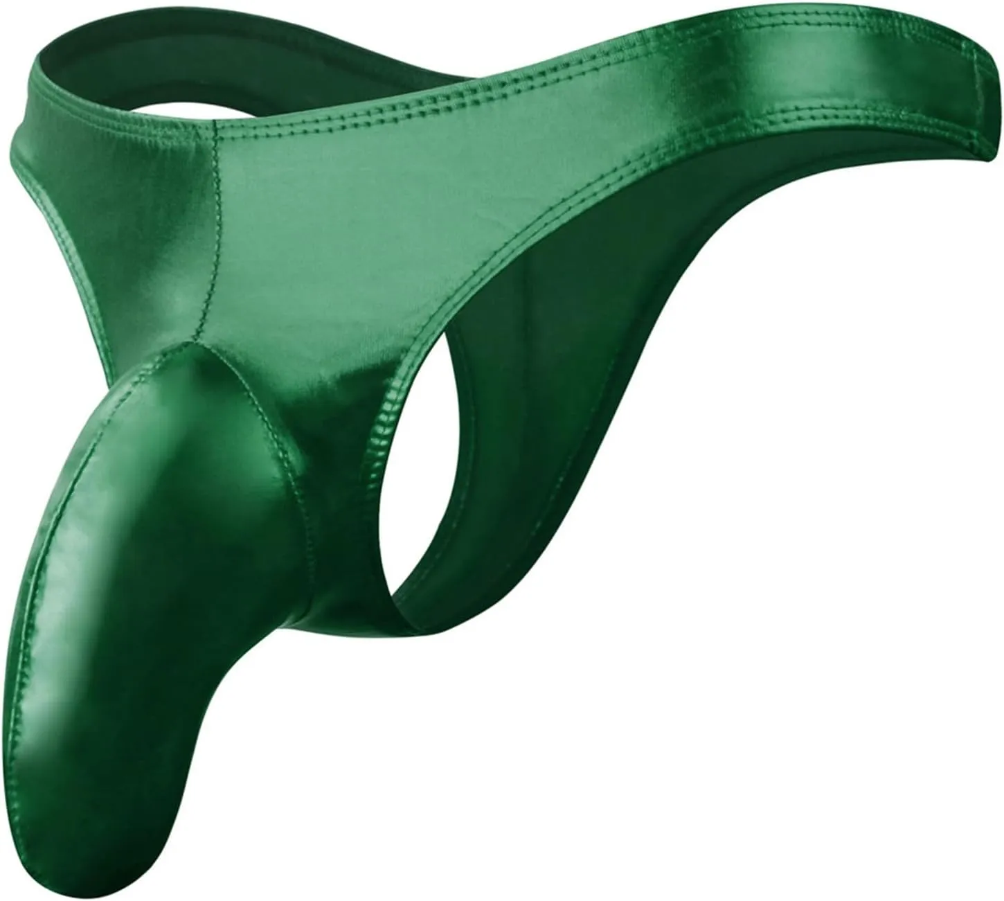 Men's Fashion Sretch G-string PU Lether T Back Micro Thong Sexy Elephant Trunk Buttock Lift Underwear Erotic Briefs
