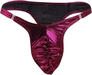 Men's Sexy Bright Patent Leather Thong New Personality Sexy Low Waist Underwear Briefs Fashion Temptation G-strings