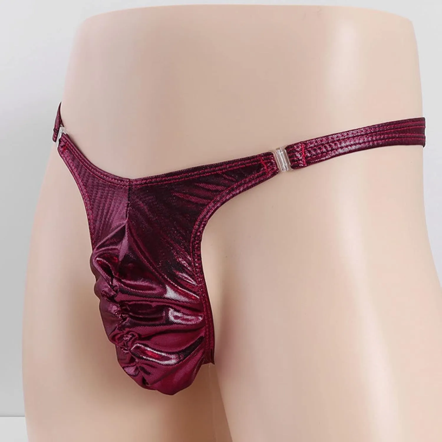 Men's Sexy Bright Patent Leather Thong New Personality Sexy Low Waist Underwear Briefs Fashion Temptation G-strings