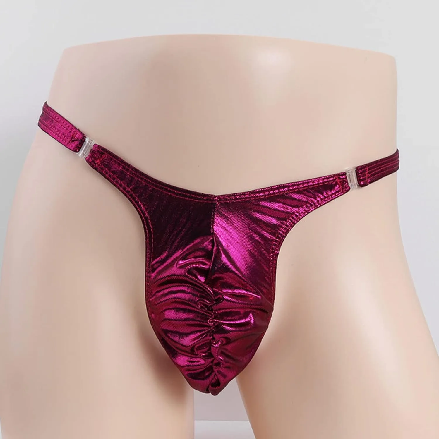 Men's Sexy Bright Patent Leather Thong New Personality Sexy Low Waist Underwear Briefs Fashion Temptation G-strings