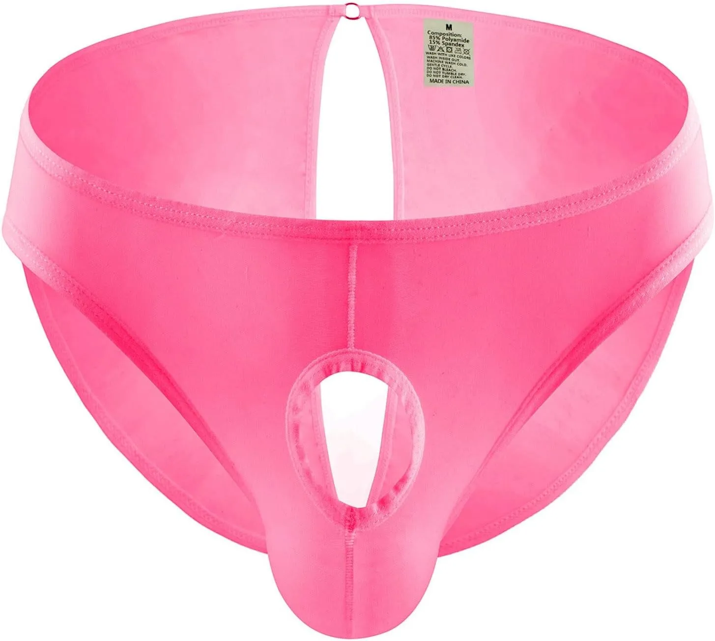 Men's Sexy Elephant Nose Hole In Front Underwear, Sexy Mesh G-String Thong Briefs Underwear Panties, X-Large, Black