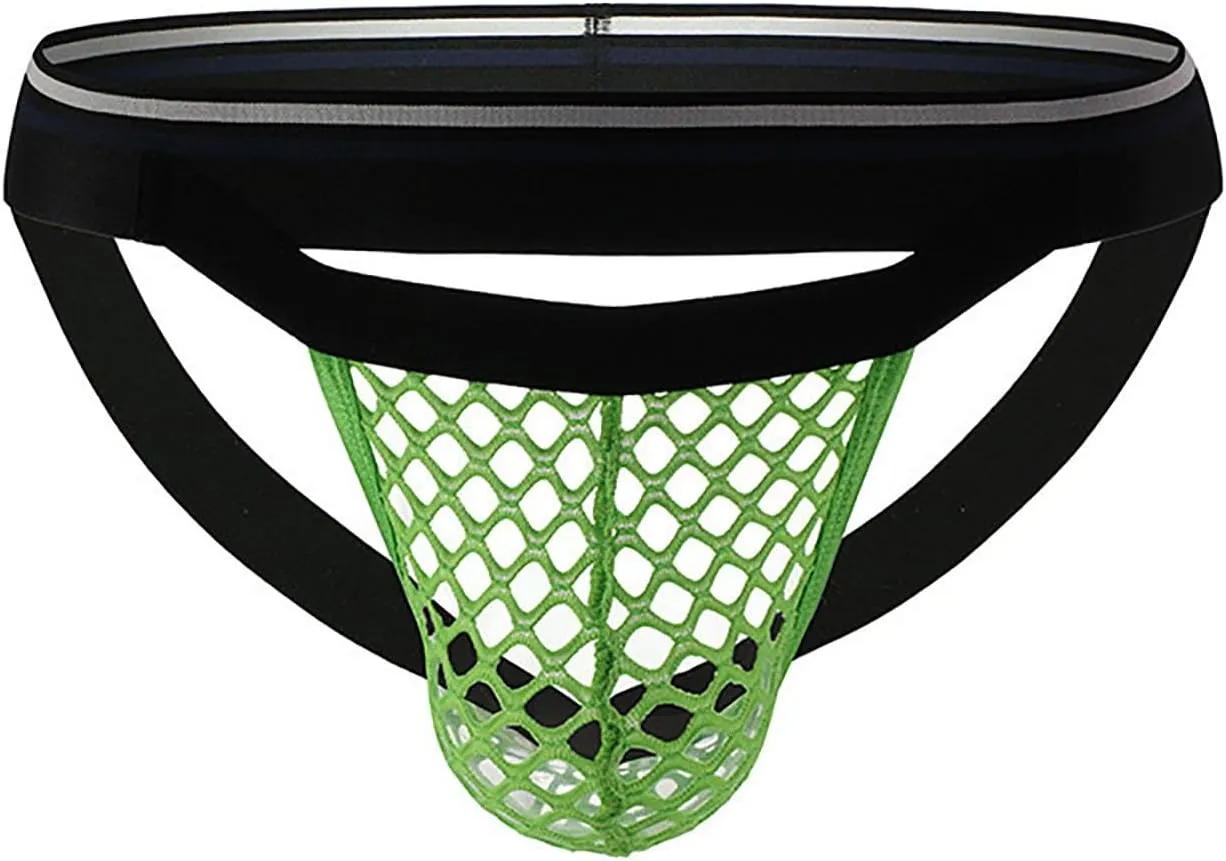 Men's Sexy Elephant Nose Hole In Front Underwear, Sexy Mesh G-String Thong Briefs Underwear Panties, X-Large, Black