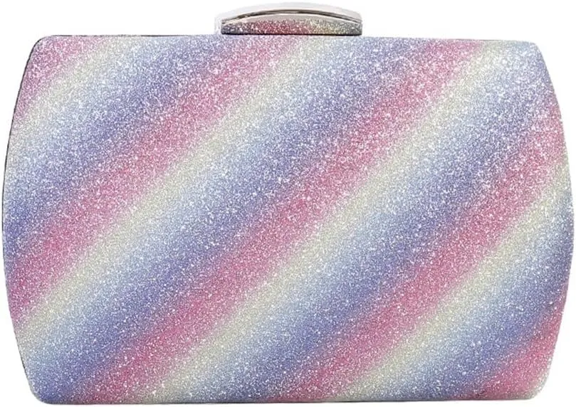 Metal Rainbow Clutch Women Crystal Evening Bags Clutches Party Cocktail Purses and Handbag