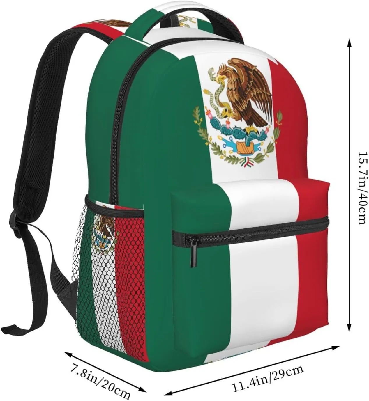 Mexico Mexican Flag Backpacks Cute Laptop Bookbag Computer Bag Hiking Travel Daypack for Women Men