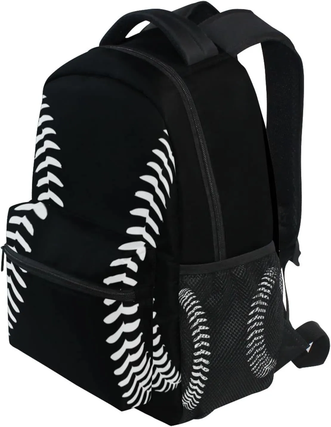 Miaoquhe Black Baseball Backpacks School Bookbag for Kids Sport Softball Backpacks Laptop Shoulder Bag for Women Girls Men Boys School Casual Daypack for Travel Hiking Camping