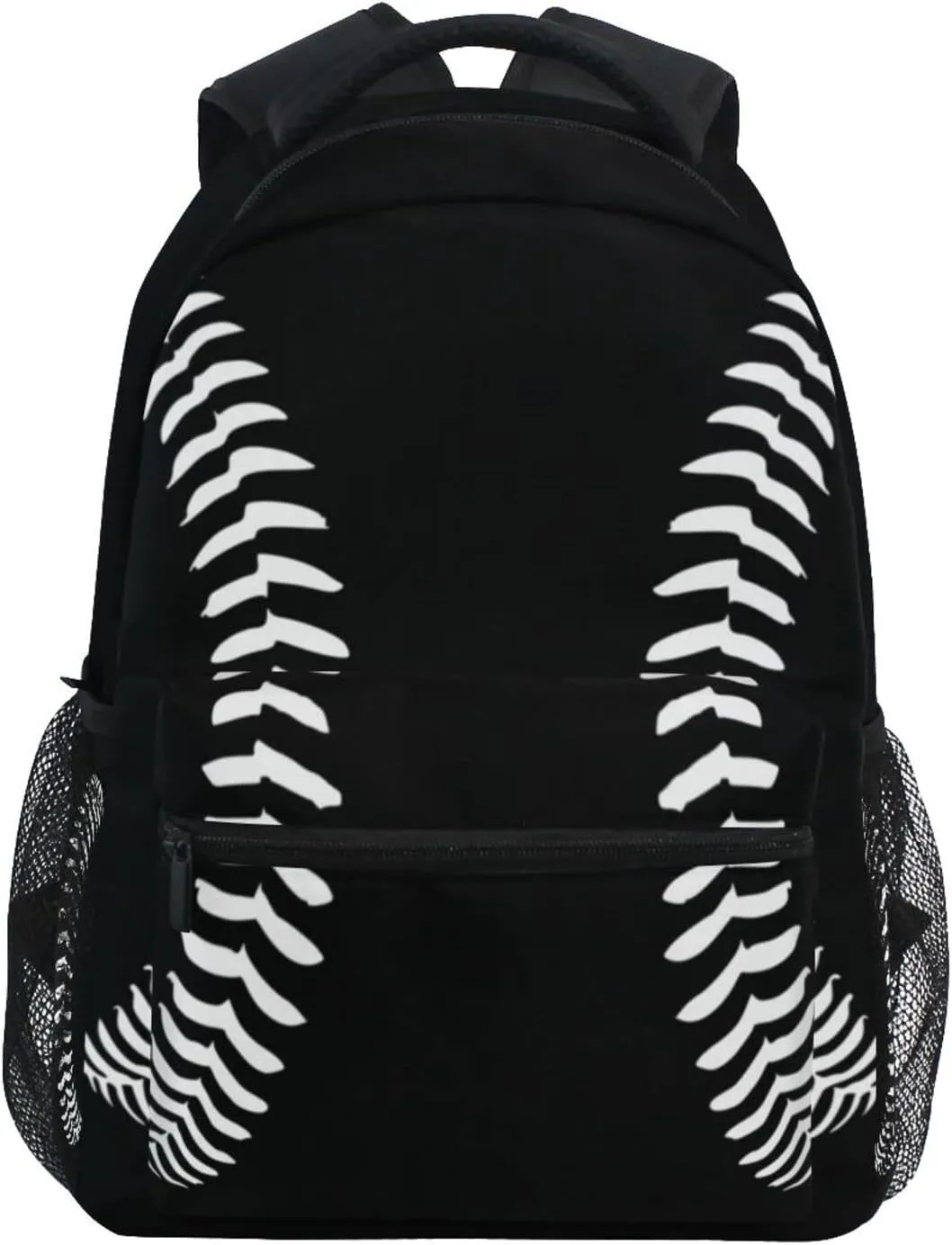 Miaoquhe Black Baseball Backpacks School Bookbag for Kids Sport Softball Backpacks Laptop Shoulder Bag for Women Girls Men Boys School Casual Daypack for Travel Hiking Camping