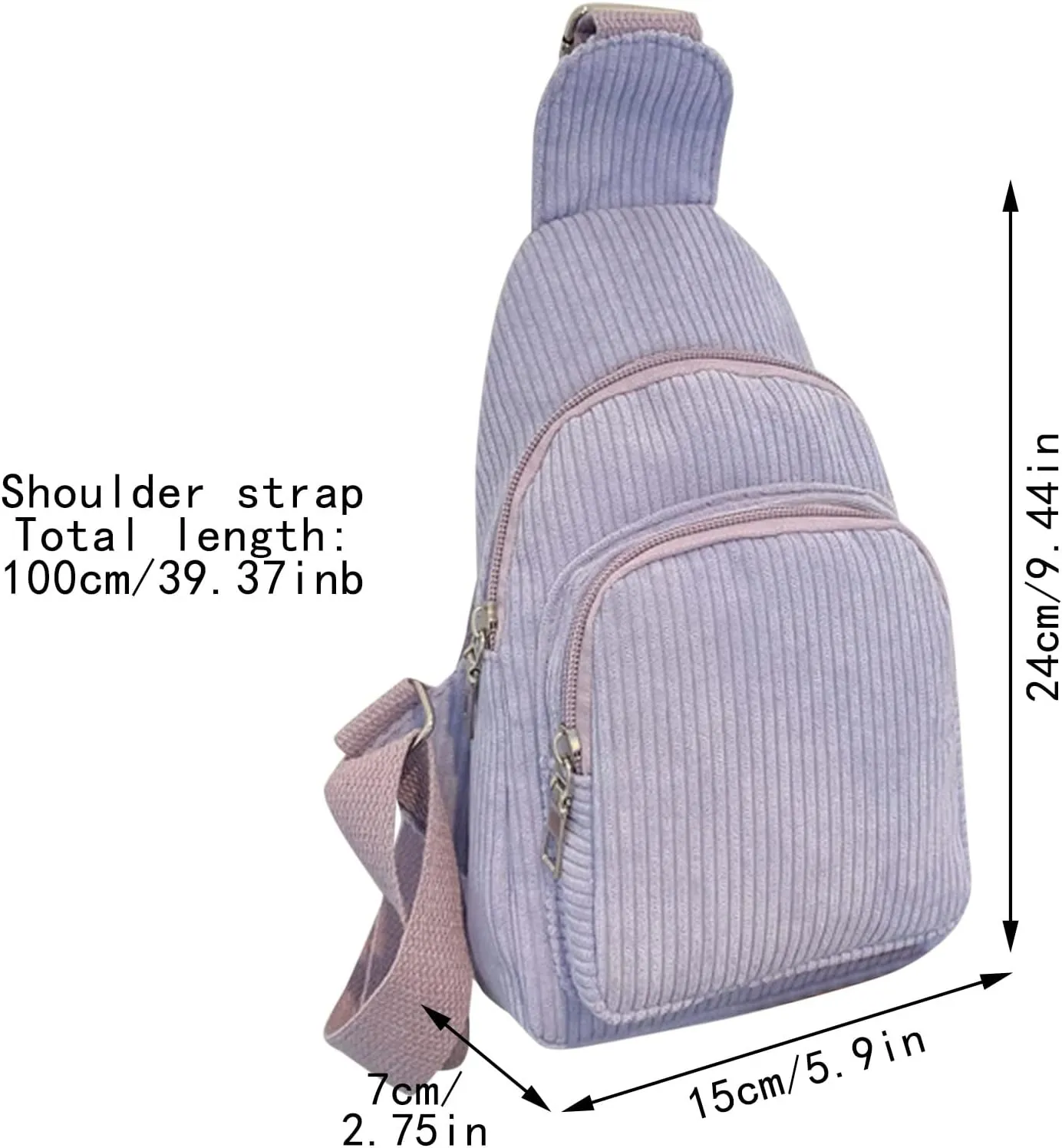 Mini Corduroy Sling Bags Women Shoulder Bag Chest Bags Purse Bag Package Nylon Shoulder Bag Shoulder (A, One Size)