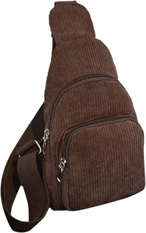 Mini Corduroy Sling Bags Women Shoulder Bag Chest Bags Purse Bag Package Nylon Shoulder Bag Shoulder (A, One Size)