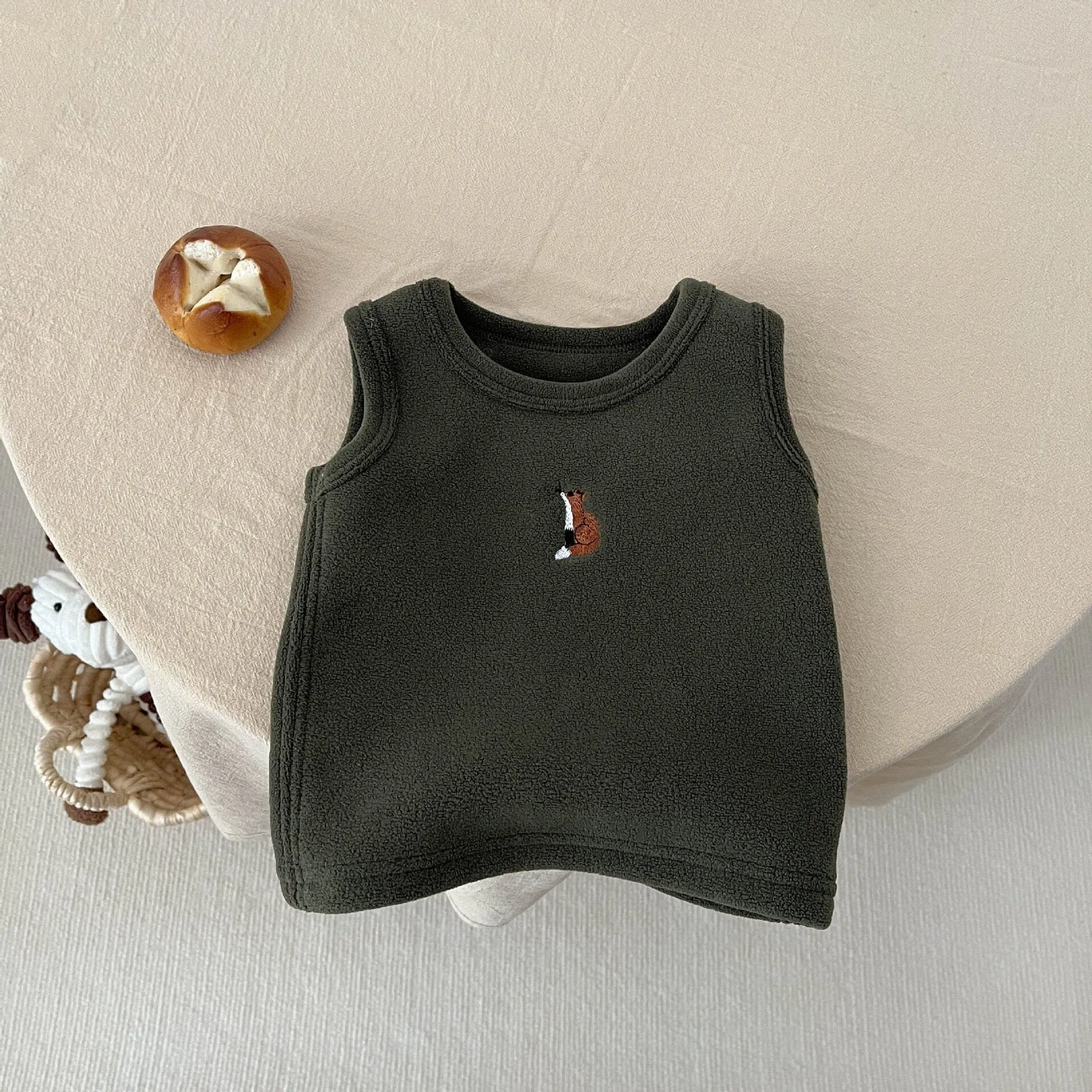Mini Embroidery Pattern Plush Tank Top