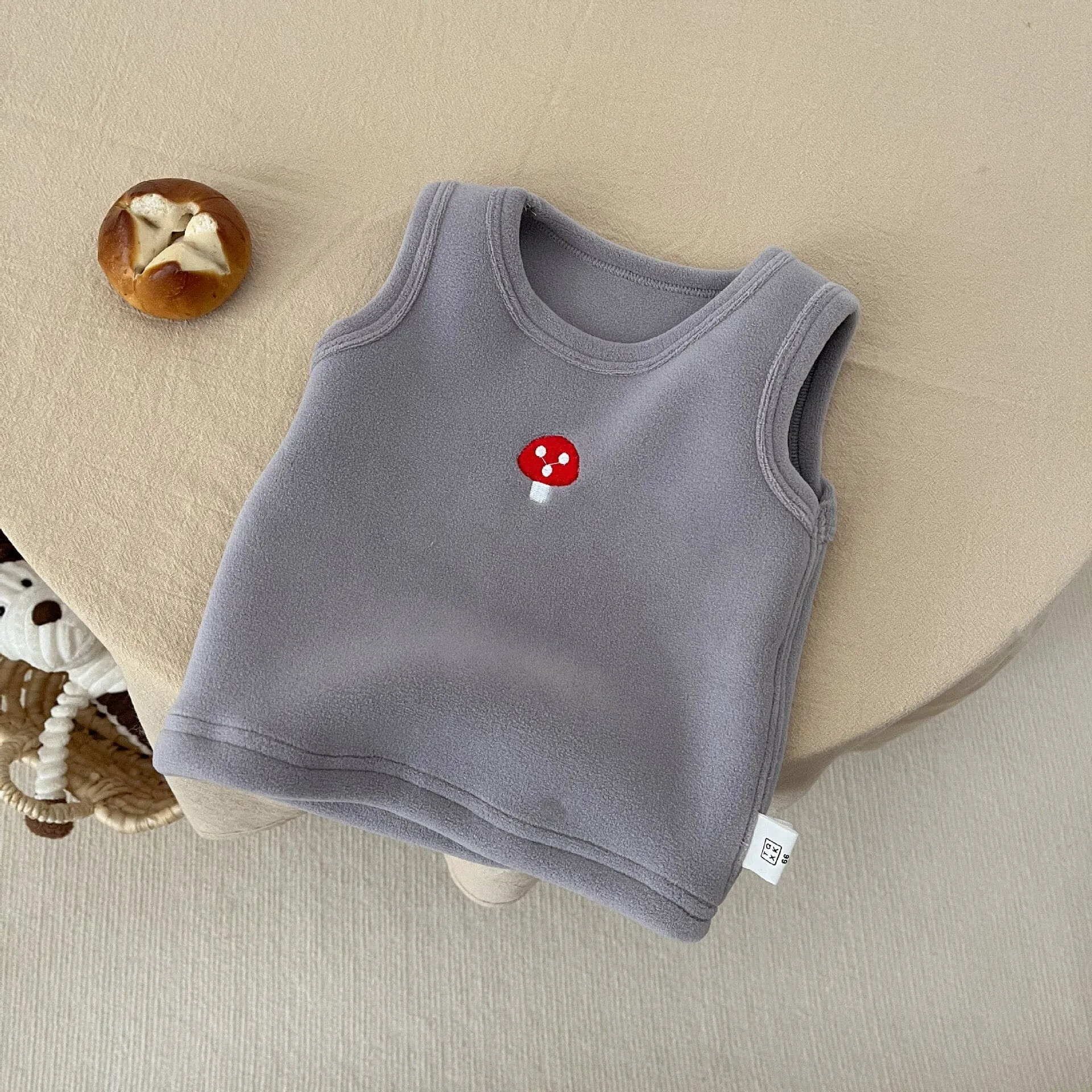 Mini Embroidery Pattern Plush Tank Top