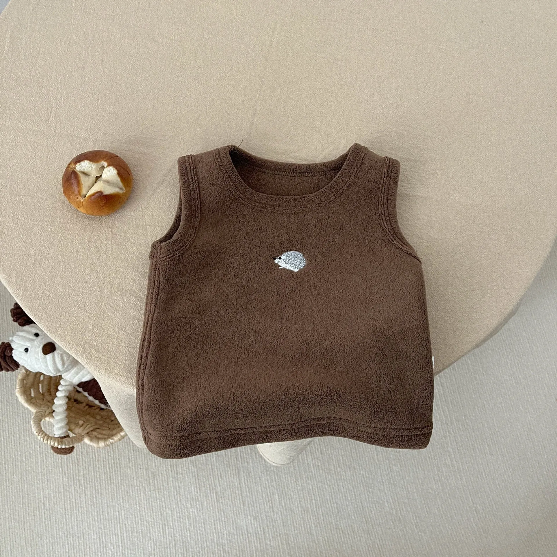 Mini Embroidery Pattern Plush Tank Top