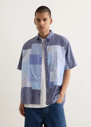Multi Fabrics Patchwork Shortsleeve Shirt