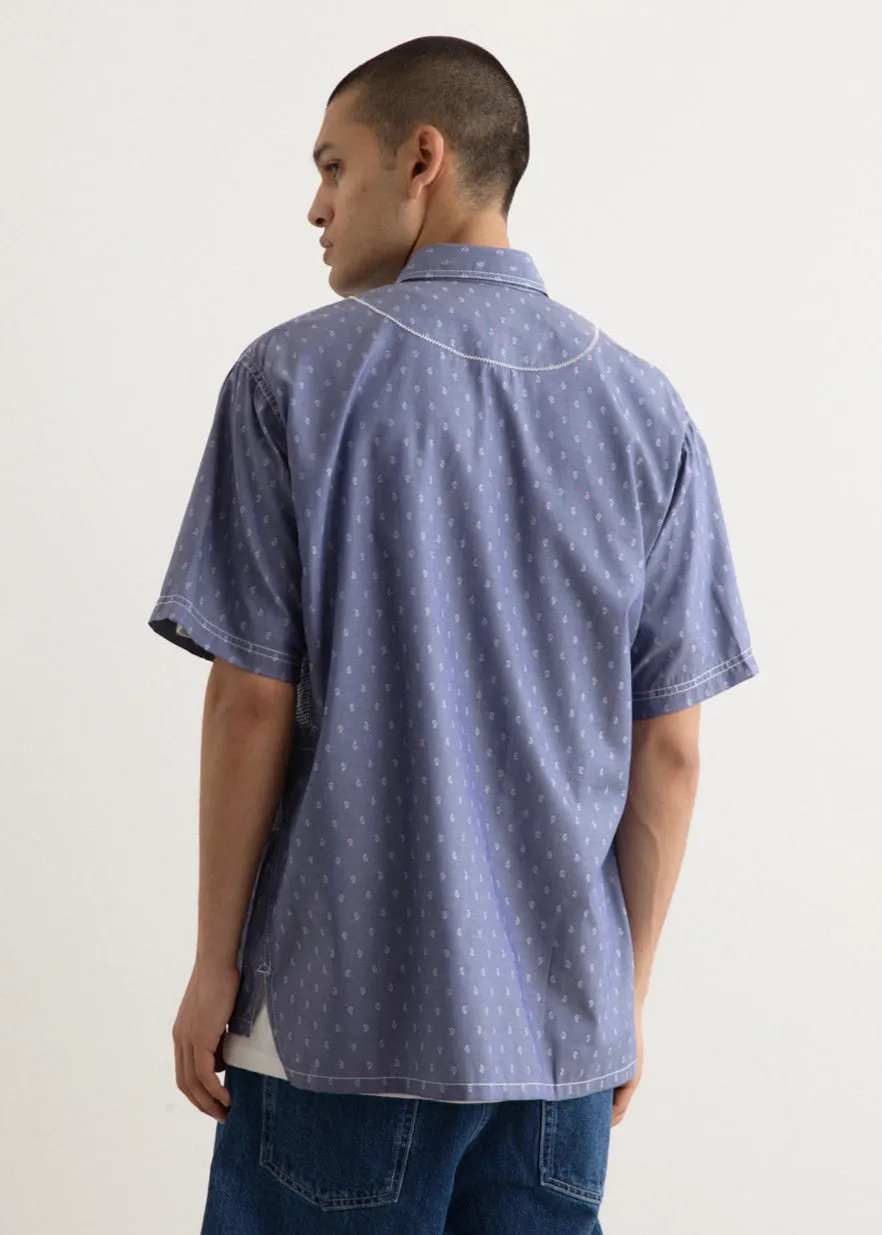 Multi Fabrics Patchwork Shortsleeve Shirt