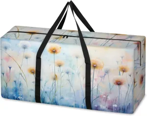 Mystical Dandelion Extra Large Moving Bags Heavy Duty Storage Bags Abstract Dandelion Cloth Wrap Around Handles Double Zipper Reusable Convenient Foldable Storage Tote for Travel Camping Space Save