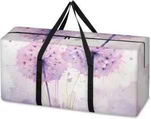 Mystical Dandelion Extra Large Moving Bags Heavy Duty Storage Bags Artistic Dandelion Cloth Wrap Around Handles Double Zipper Reusable Convenient Foldable Storage Tote for Travel Camping Space Save