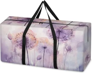 Mystical Dandelion Extra Large Moving Bags Heavy Duty Storage Bags Colorful Dandelion Cloth Wrap Around Handles Double Zipper Reusable Convenient Foldable Storage Tote for Travel Camping Space Save