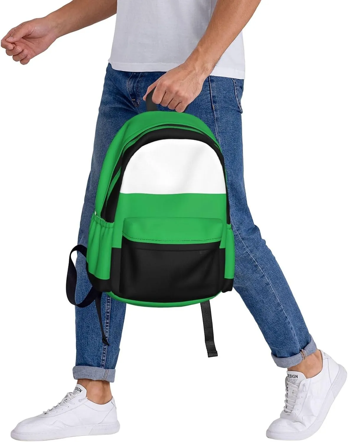 Neutrois Pride Flag 17 Inch Casual Backpack Laptop Backpacks Travel Back Pack Large Camping Rucksack Hiking Daypack Lightweight Double Shoulder Bag