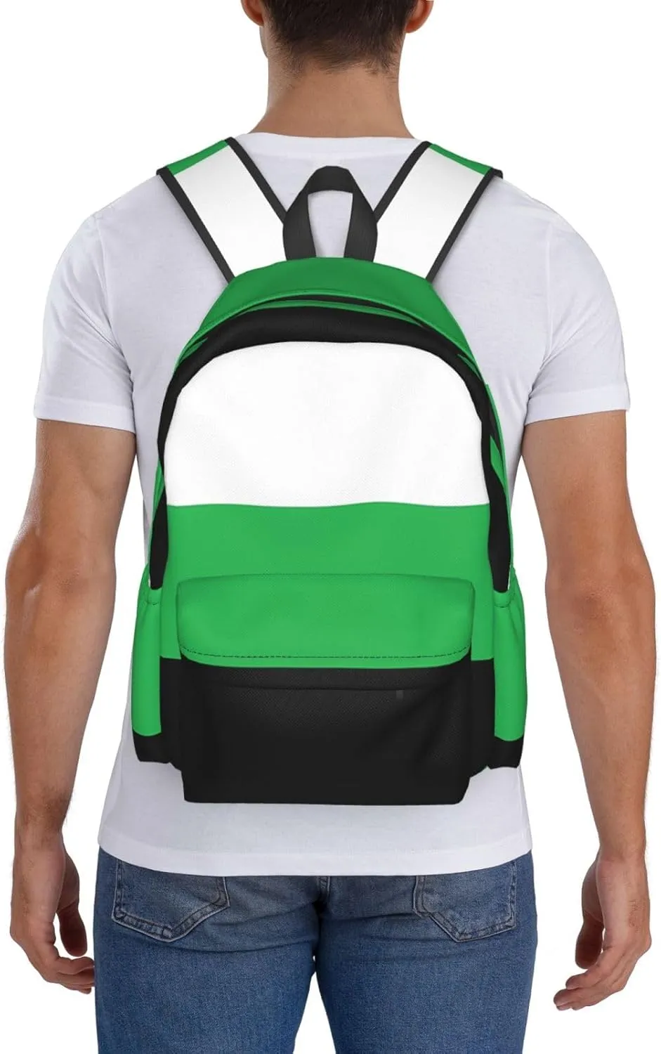 Neutrois Pride Flag 17 Inch Casual Backpack Laptop Backpacks Travel Back Pack Large Camping Rucksack Hiking Daypack Lightweight Double Shoulder Bag