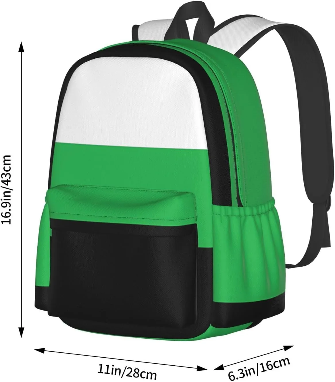 Neutrois Pride Flag 17 Inch Casual Backpack Laptop Backpacks Travel Back Pack Large Camping Rucksack Hiking Daypack Lightweight Double Shoulder Bag