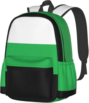 Neutrois Pride Flag 17 Inch Casual Backpack Laptop Backpacks Travel Back Pack Large Camping Rucksack Hiking Daypack Lightweight Double Shoulder Bag