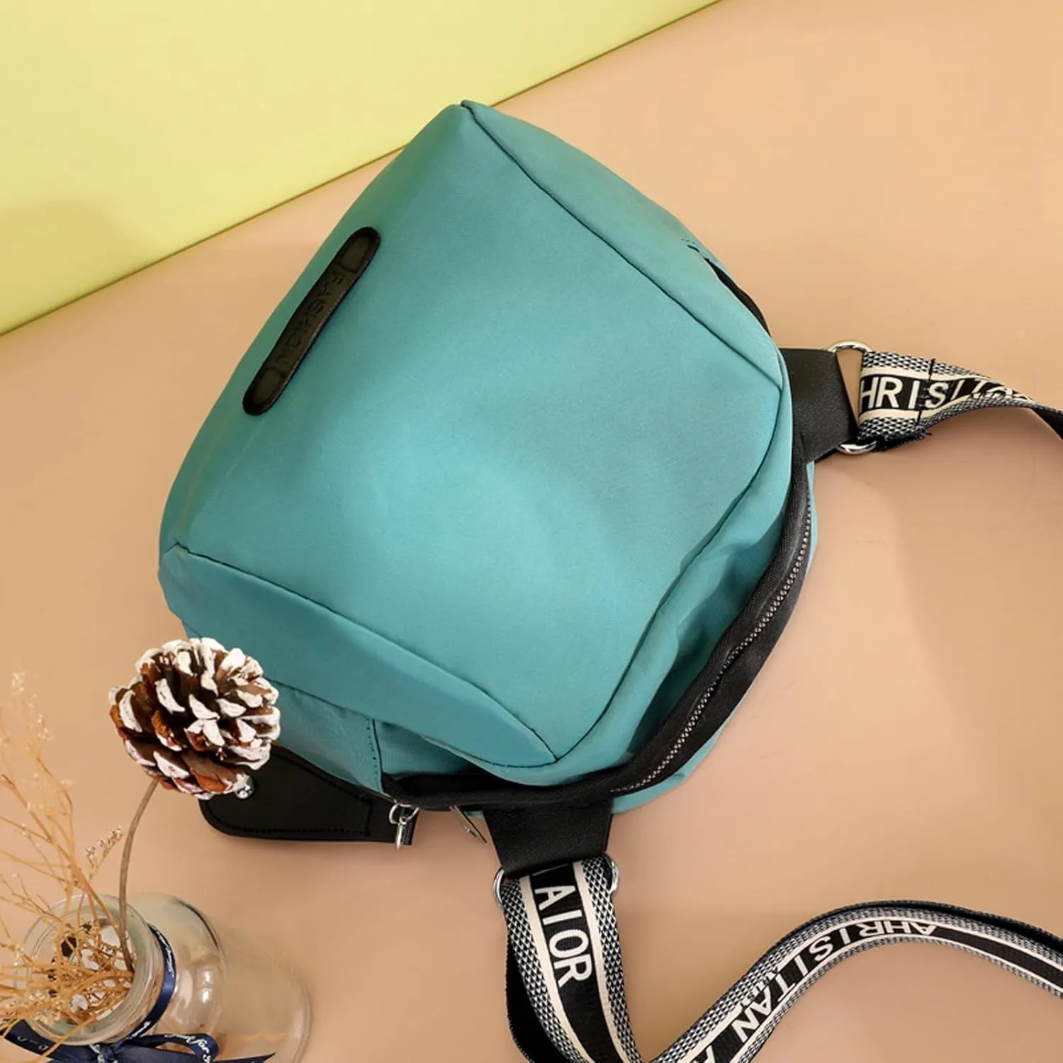 New Fashionable Casual Shoulder Bag Lightweight Nylon Fabric Women Crossbody Bag Mens Messenger Tote (Blue, One Size)