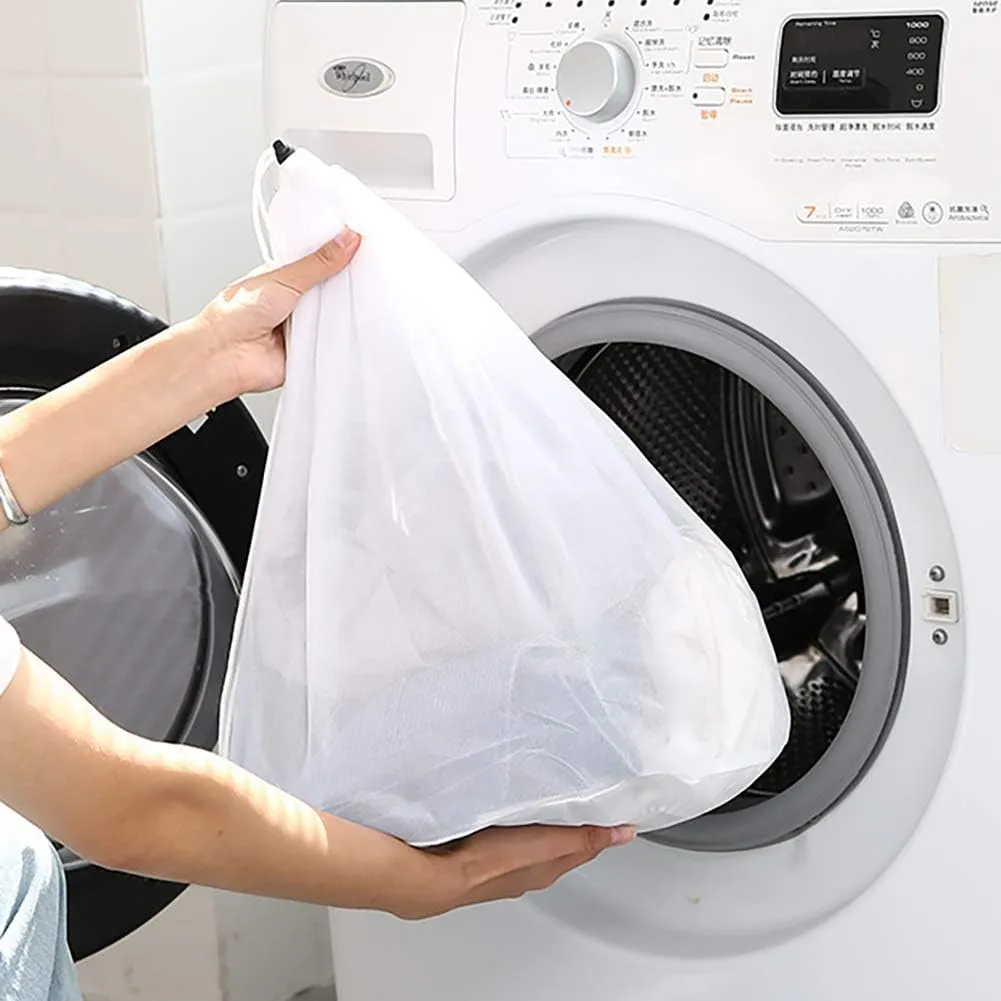 Ochine Mesh Laundry Bags Washing Bag for Delicates, Travel Storage Organize Bag Machine Clothing Wash Bags with Locking Drawstring Closure for Bra, Lingerie, Underwear, Socks, Clothes (1 Pack)