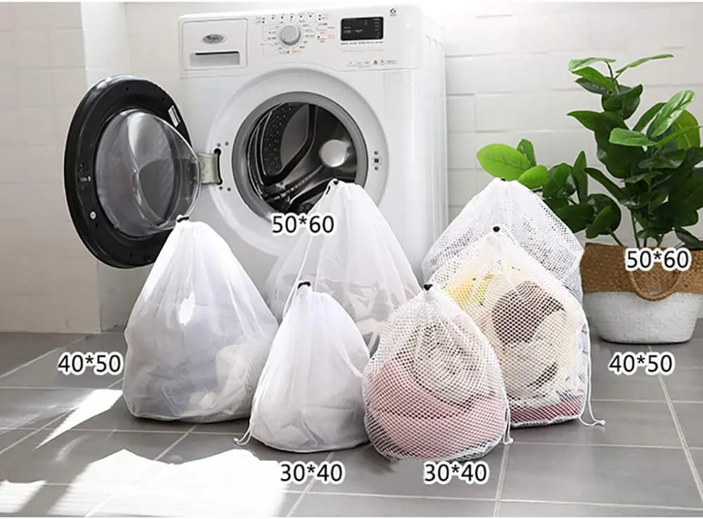 Ochine Mesh Laundry Bags Washing Bag for Delicates, Travel Storage Organize Bag Machine Clothing Wash Bags with Locking Drawstring Closure for Bra, Lingerie, Underwear, Socks, Clothes (1 Pack)