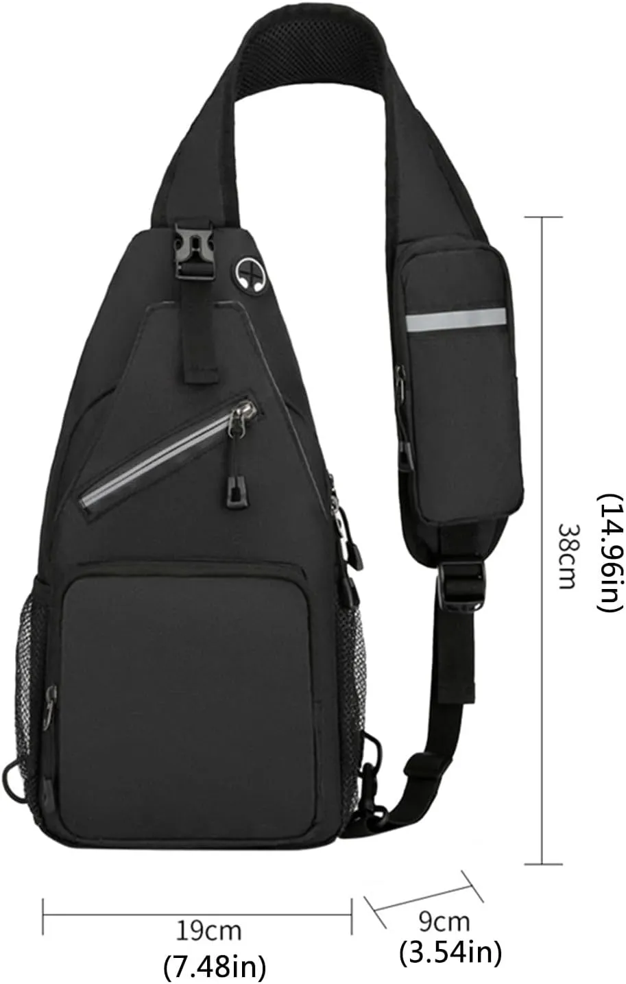 Outdoor Sling Bags Trendy Crossbody Purse Chest Bag With Adjustable Guitar Strap For Travel Womens (Grey, One Size)