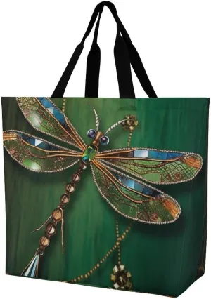 Painting Flower Pigs Beach Bag Reusable Tote Bag Foldable Grocery Bags Women Shopping Bags for Daily Essentials