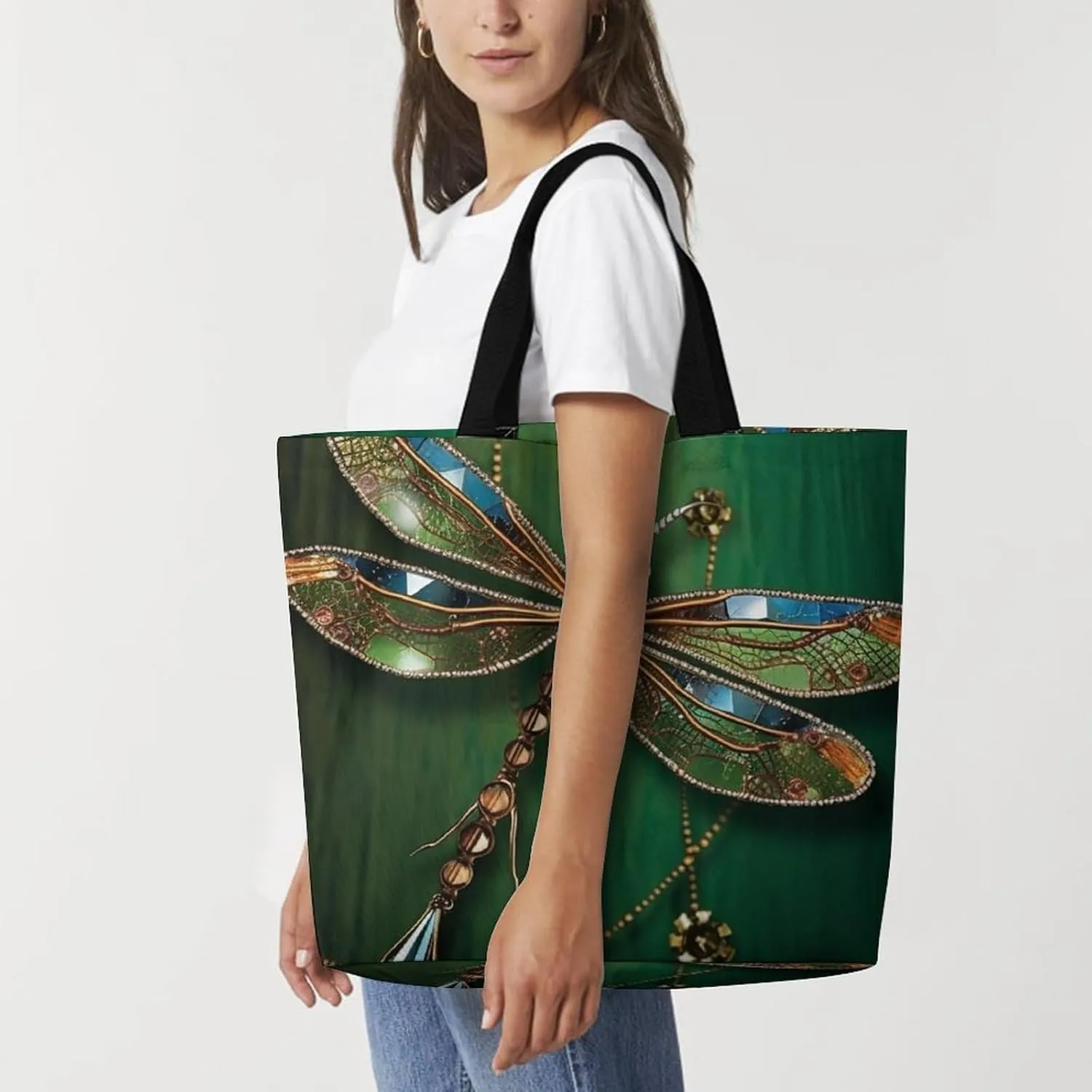 Painting Flower Pigs Beach Bag Reusable Tote Bag Foldable Grocery Bags Women Shopping Bags for Daily Essentials