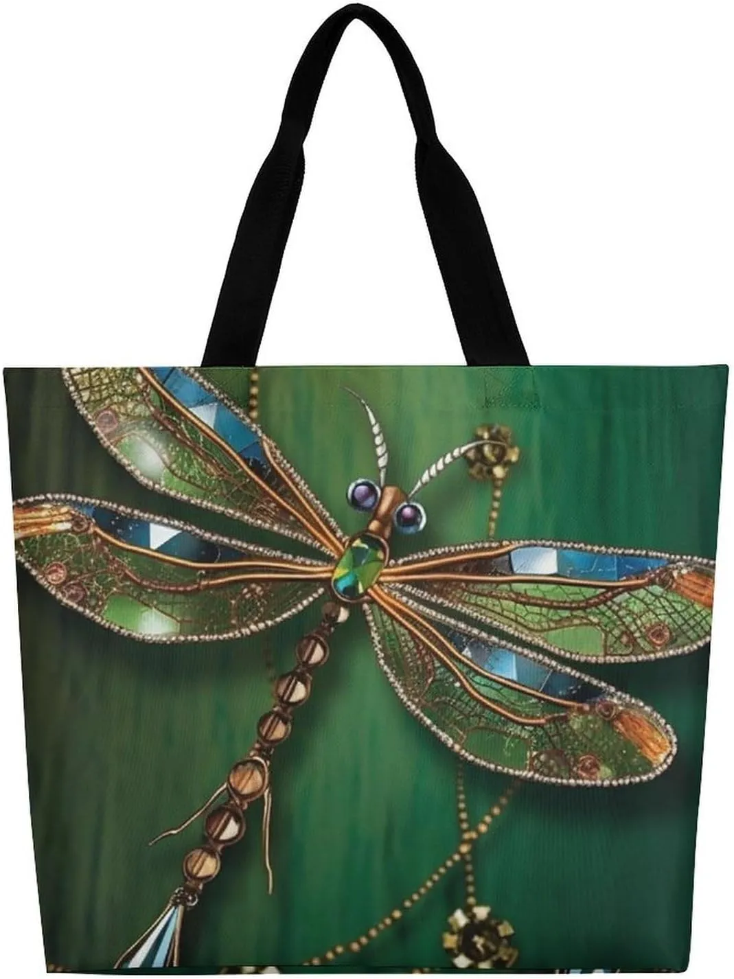 Painting Flower Pigs Beach Bag Reusable Tote Bag Foldable Grocery Bags Women Shopping Bags for Daily Essentials