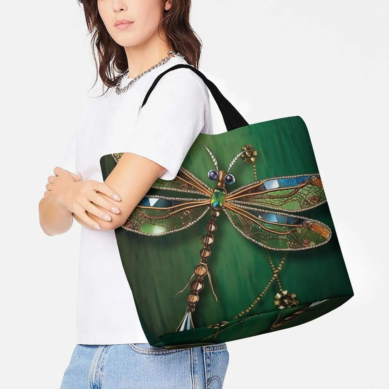 Painting Flower Pigs Beach Bag Reusable Tote Bag Foldable Grocery Bags Women Shopping Bags for Daily Essentials