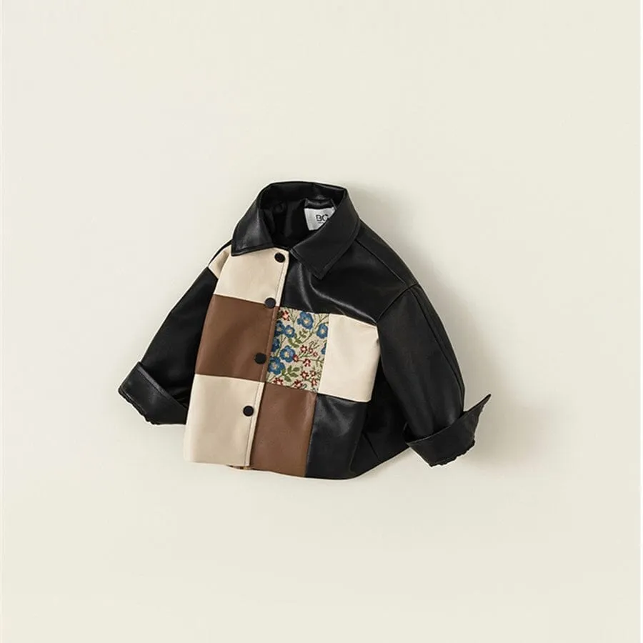 Patchwork Winter Plush Leather Jacket