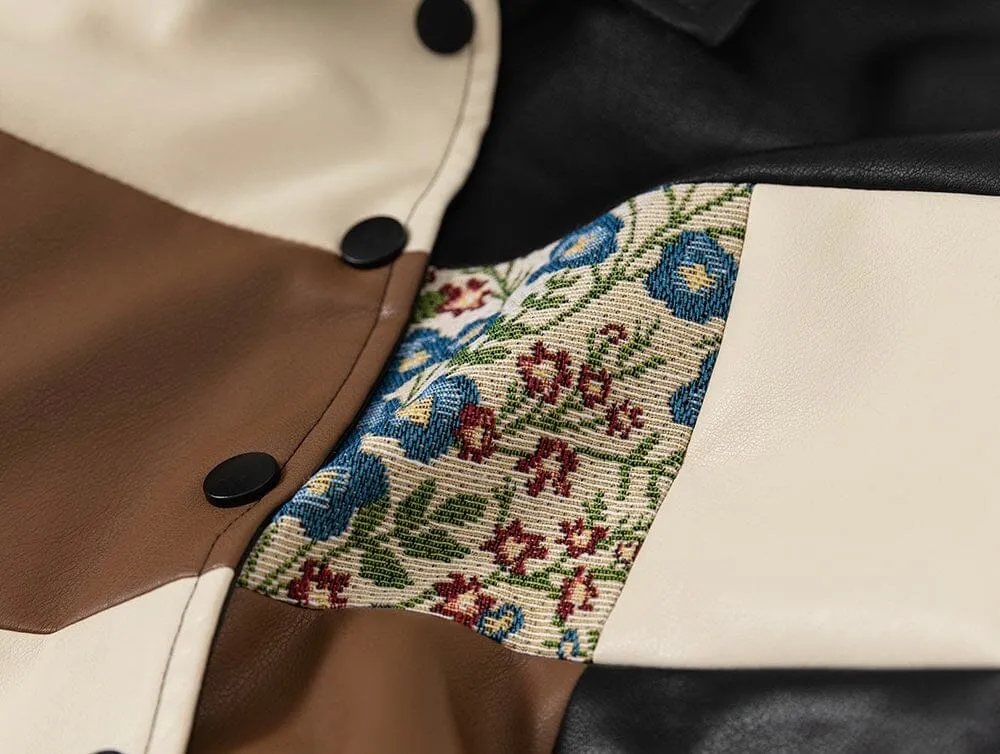 Patchwork Winter Plush Leather Jacket