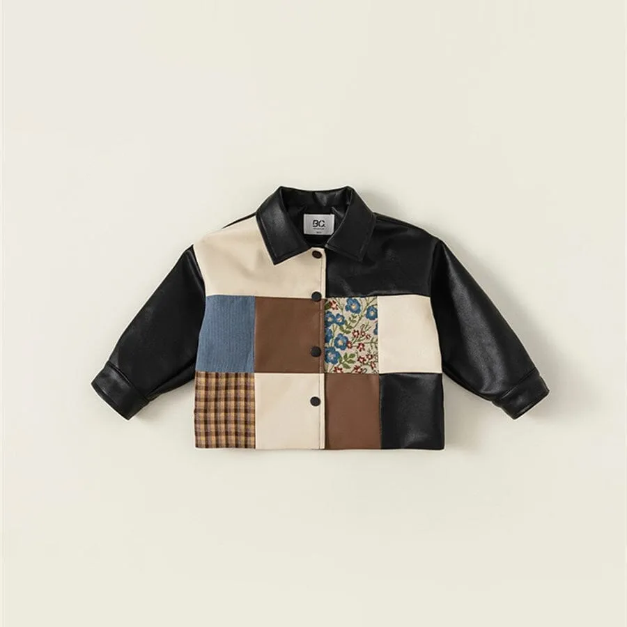 Patchwork Winter Plush Leather Jacket