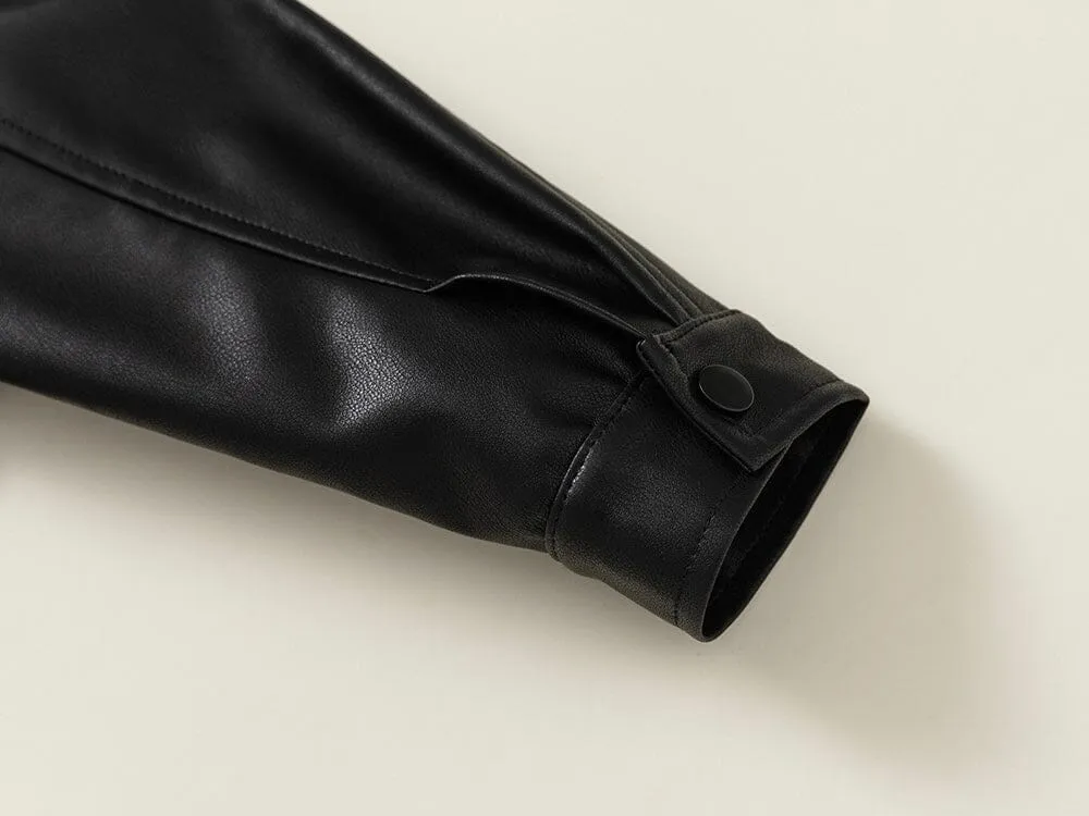 Patchwork Winter Plush Leather Jacket