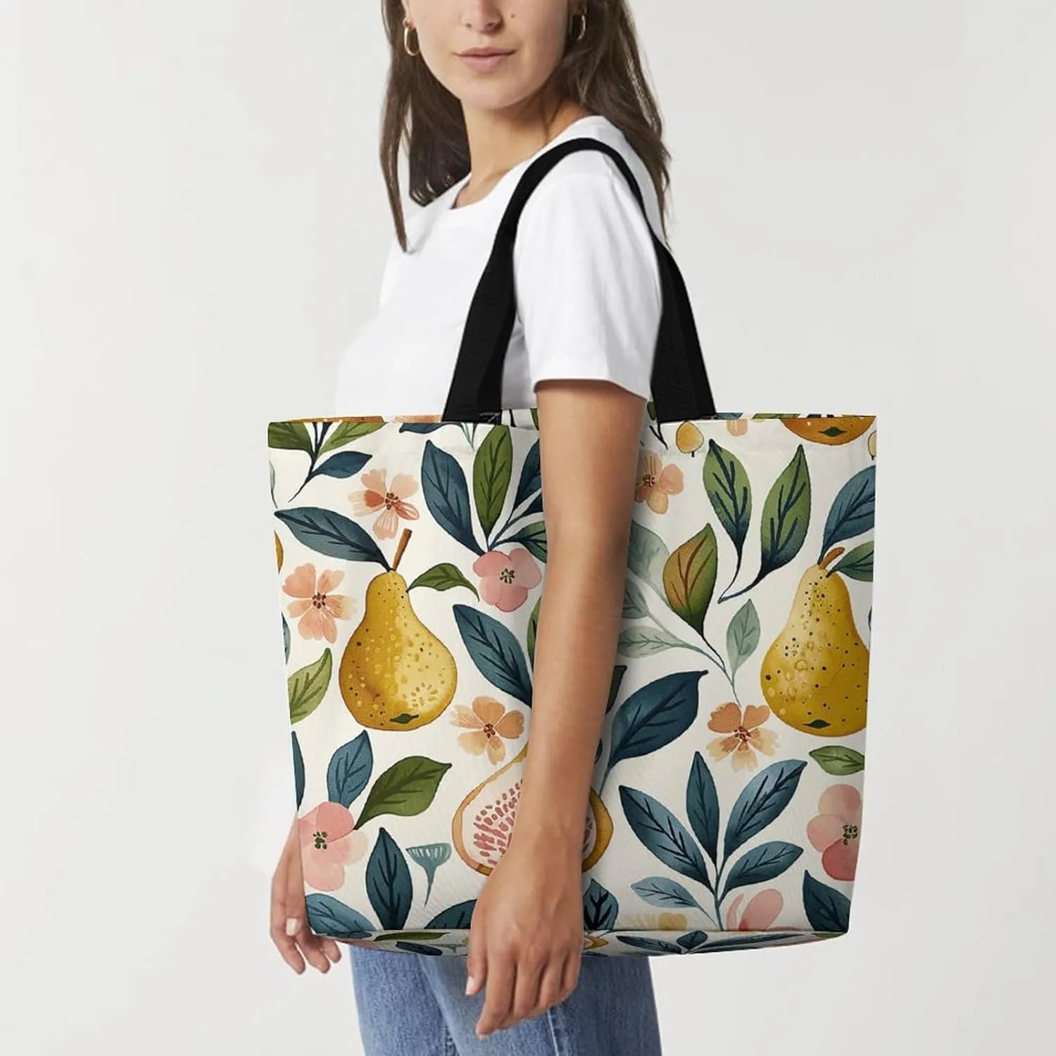 Pelican Bird Blue Sea Sky Beach Bag Reusable Tote Bag Foldable Grocery Bags Women Shopping Bags for Daily Essentials