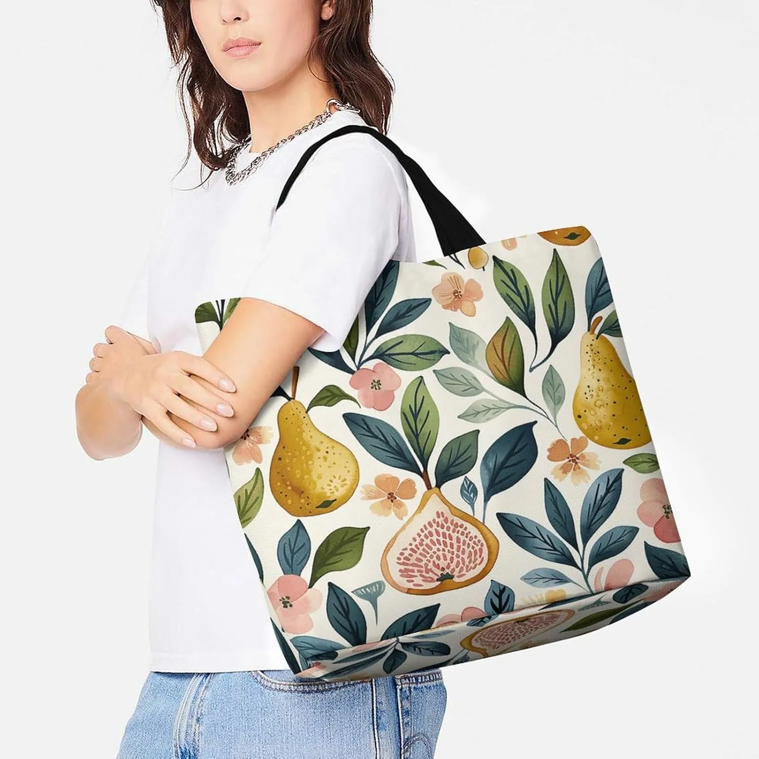 Pelican Bird Blue Sea Sky Beach Bag Reusable Tote Bag Foldable Grocery Bags Women Shopping Bags for Daily Essentials