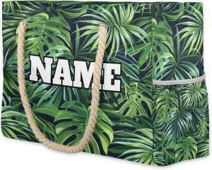 Personalized Name Beach Bags for Women, Large Beach Tote Bag with Zipper, Waterproof Sandproof Swim Pool Bags