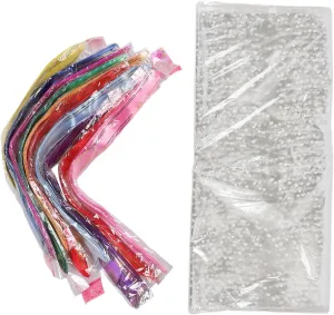 Plastic Bags, Clear Goodie Bags Clear Bags With Handles With Beautiful Ribbon 100 Pcs Clear Bag 60x75cm Cute White Heart Pattern Transparent Bags for Dolls Snacks
