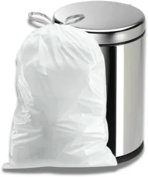 Plasticplace 4 Gallon White Drawstring Trash Bags, 200 Count (Pack of 1)  0.7 Mil Leak-Proof Garbage Liners for Small Trash Can, Bathroom, Kitchen, Office, and Car Use