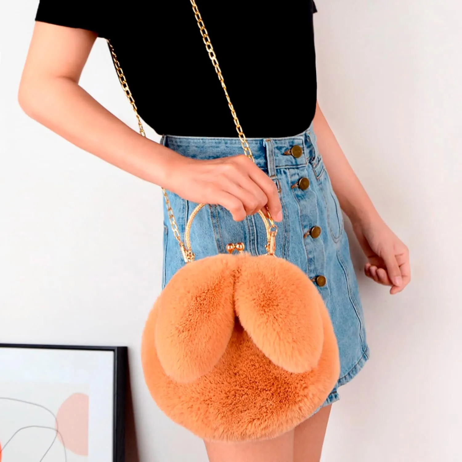 Pocket Shoulder Bag Shoulder Bag Casual Shopping Messenger Round Cat Ear Plush Handbag