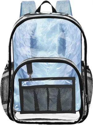 Purple Wings Blue Backpack for Kids, Clear Plastic Bag, Clear Bag, Kid Backpack Boy