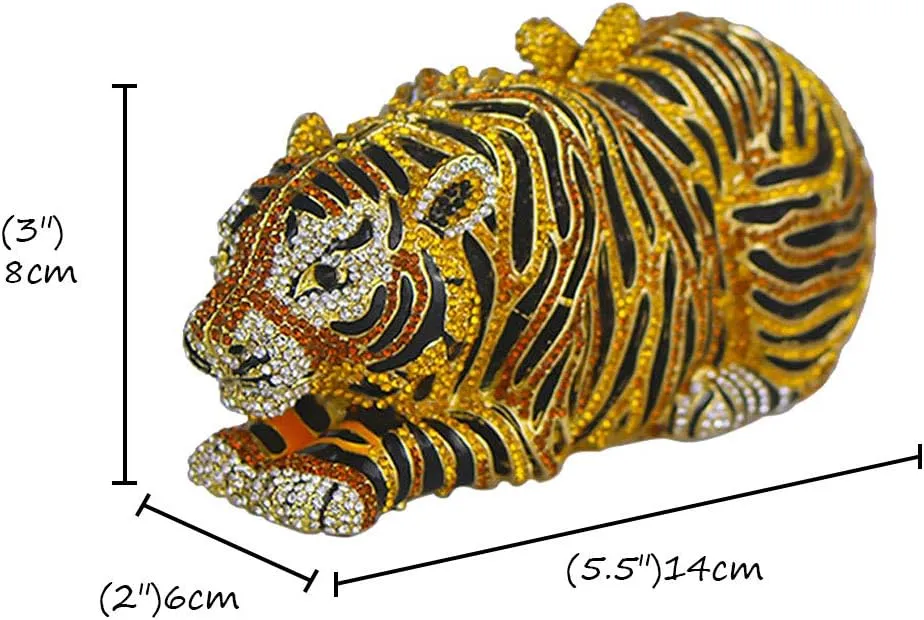 Purse For Women Crystal Evening Bags Chain Clutches Luxury Handbags Rhinestones Wedding Tiger