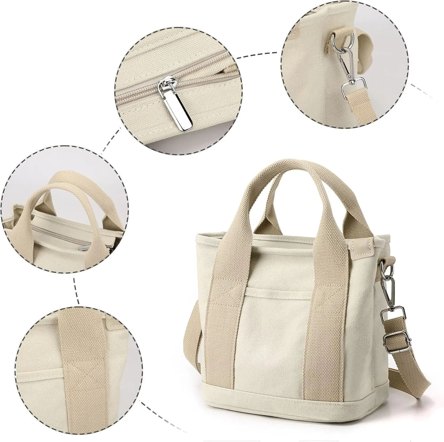 Purses for Women Unisex Large Capacity Bag Fashion Portable Canvas Bag Shoulder Messenger