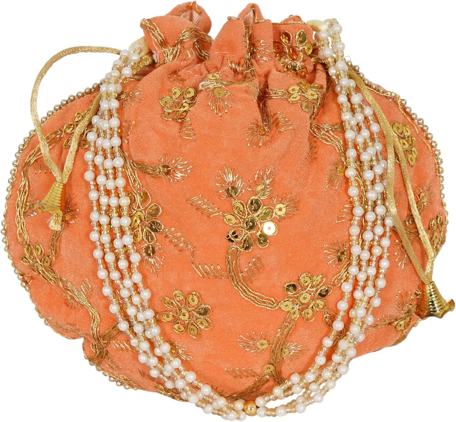 Radharani Arts Women Handicrafts and jewellery Designer Velvet Potli Bags or Wristlets or rajasthani batwa for Wedding & Parties, Best for gifting Lot of 05 PCS