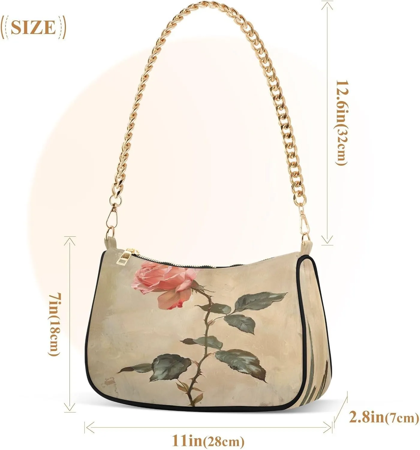 Rainbow Cloud Shoulder Bag with Zipper, Womens Shoulder Bags Crossbody