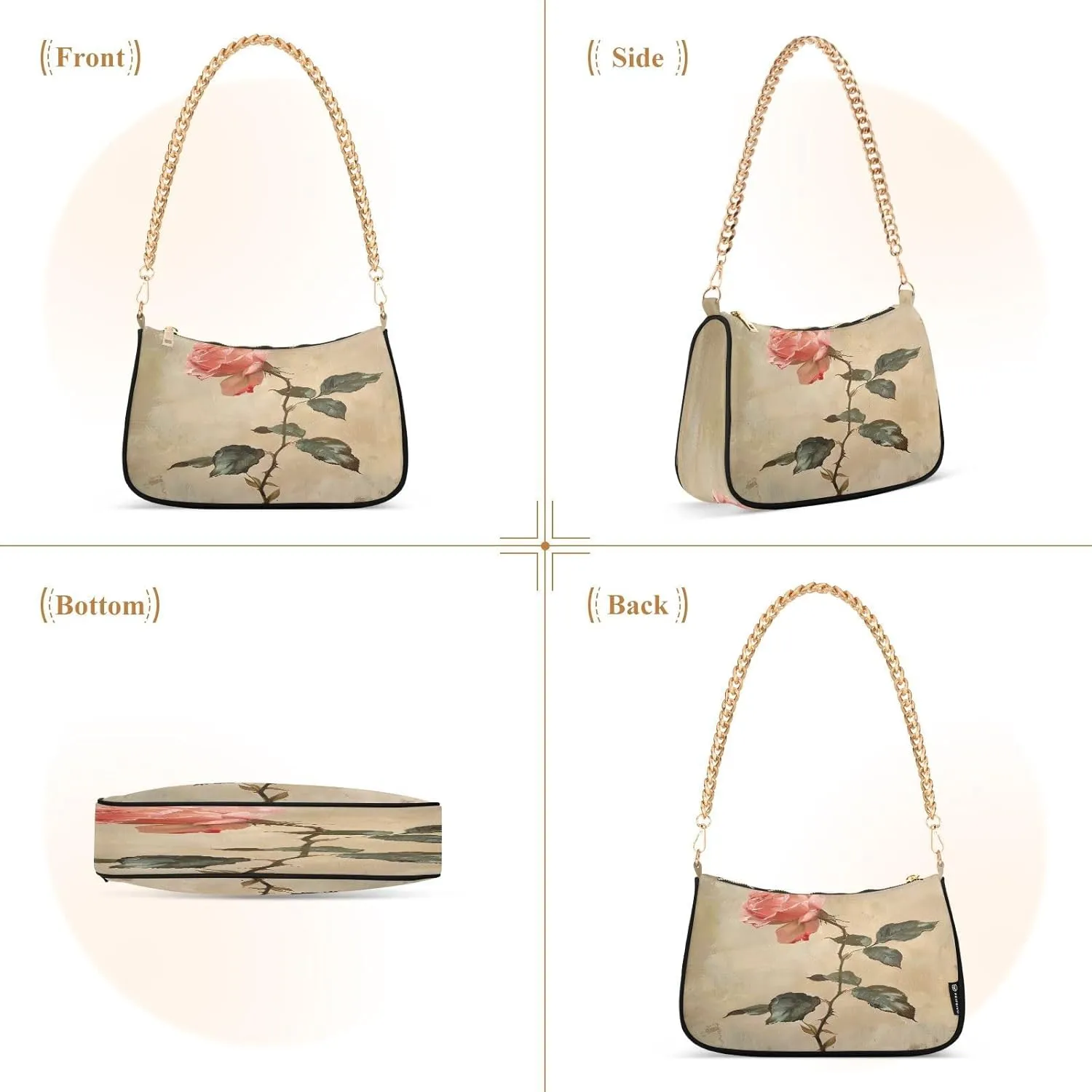 Rainbow Cloud Shoulder Bag with Zipper, Womens Shoulder Bags Crossbody