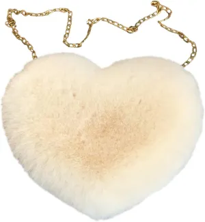 Retro Clutch Underarm Purse Fashion Love Bag Peach Heart Bag Women Chain Crossbody Plush One Shoulder Wool